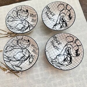 Disney‎ Parks Mickey Mouse 90 Years of Magic Sketchbook 4 Piece Set Tidbit Bowls